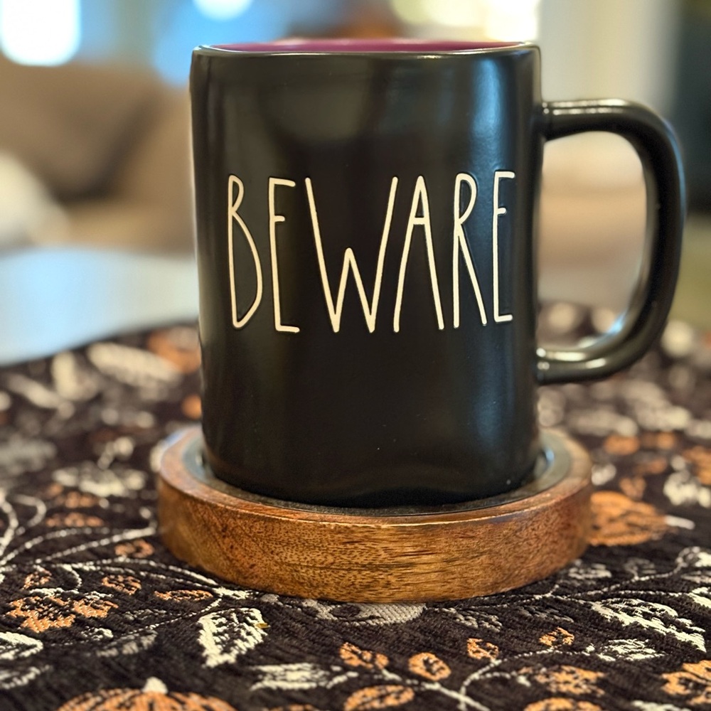 Rae Dunn Beware Halloween Black Mug